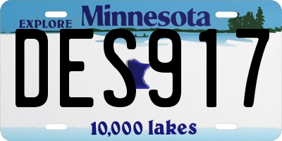 MN license plate DES917