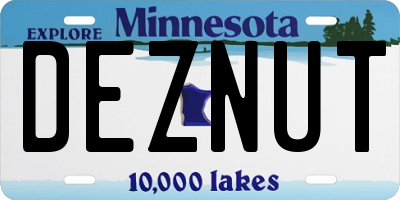 MN license plate DEZNUT