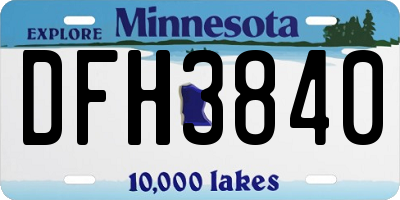 MN license plate DFH3840