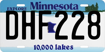 MN license plate DHF228