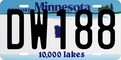 MN license plate DW188