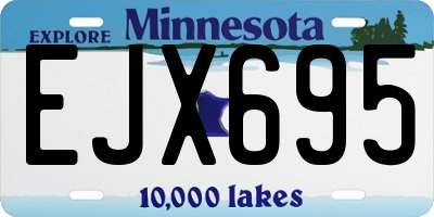 MN license plate EJX695