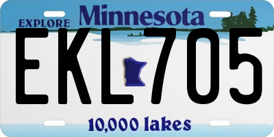 MN license plate EKL705