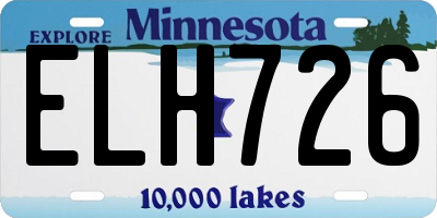 MN license plate ELH726