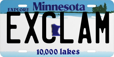 MN license plate EXCLAM