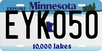 MN license plate EYK050