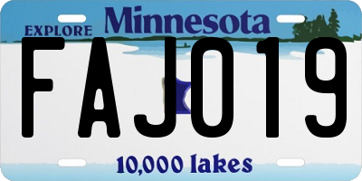 MN license plate FAJ019