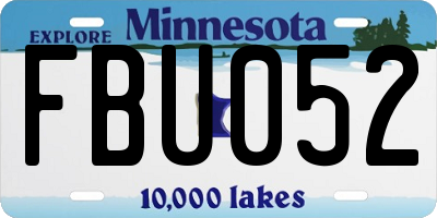 MN license plate FBU052