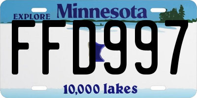 MN license plate FFD997
