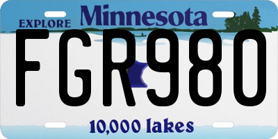 MN license plate FGR980