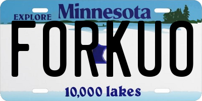 MN license plate FORKUO