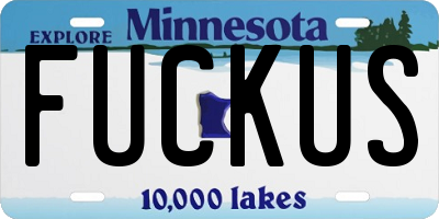 MN license plate FUCKUS