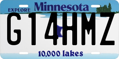 MN license plate G14HMZ