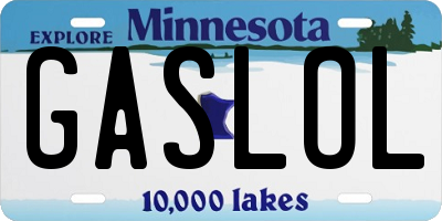 MN license plate GASLOL