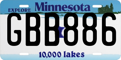MN license plate GBB886