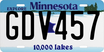 MN license plate GDV457