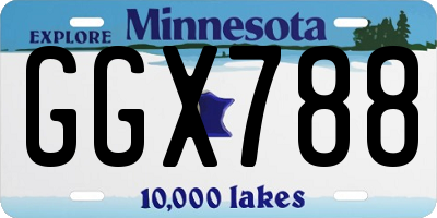 MN license plate GGX788