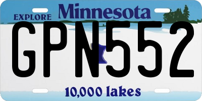 MN license plate GPN552