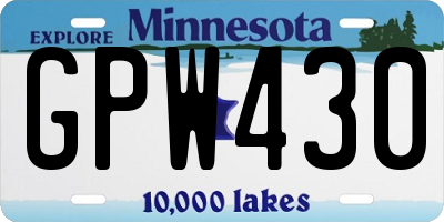 MN license plate GPW430