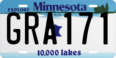 MN license plate GRA171