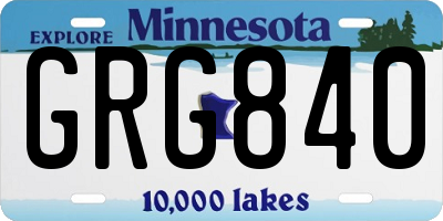 MN license plate GRG840