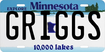 MN license plate GRIGGS