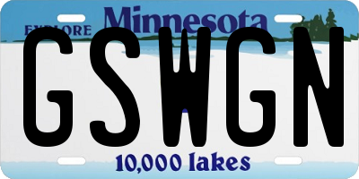 MN license plate GSWGN