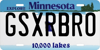 MN license plate GSXRBRO