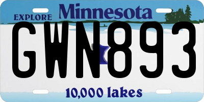 MN license plate GWN893