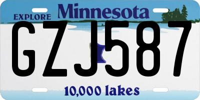 MN license plate GZJ587
