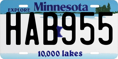 MN license plate HAB955