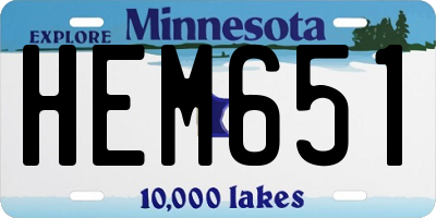 MN license plate HEM651
