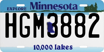 MN license plate HGM3882