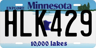 MN license plate HLK429