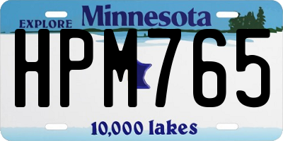 MN license plate HPM765