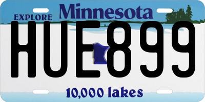MN license plate HUE899