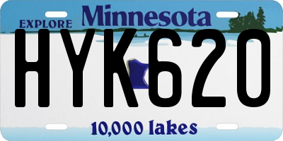 MN license plate HYK620