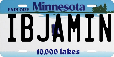 MN license plate IBJAMIN