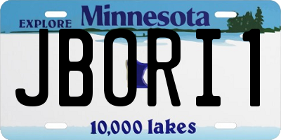 MN license plate JBORI1