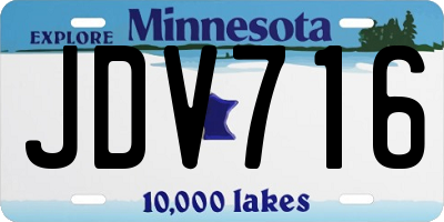 MN license plate JDV716