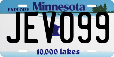 MN license plate JEV099