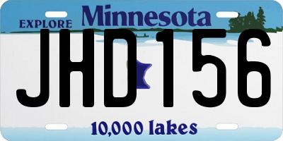 MN license plate JHD156