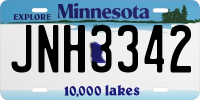 MN license plate JNH3342