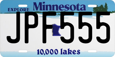 MN license plate JPF555