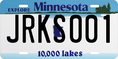 MN license plate JRKS001