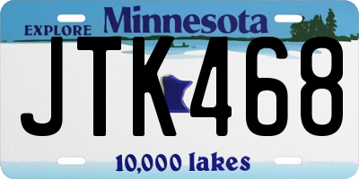 MN license plate JTK468