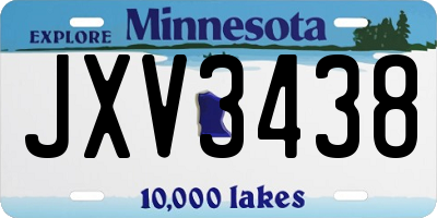 MN license plate JXV3438