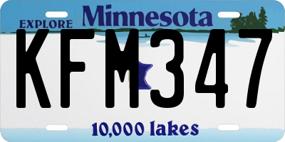 MN license plate KFM347