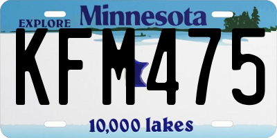 MN license plate KFM475