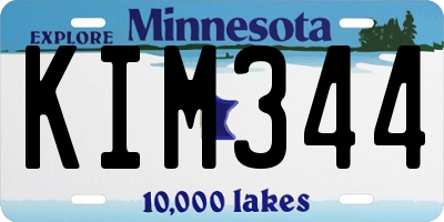 MN license plate KIM344